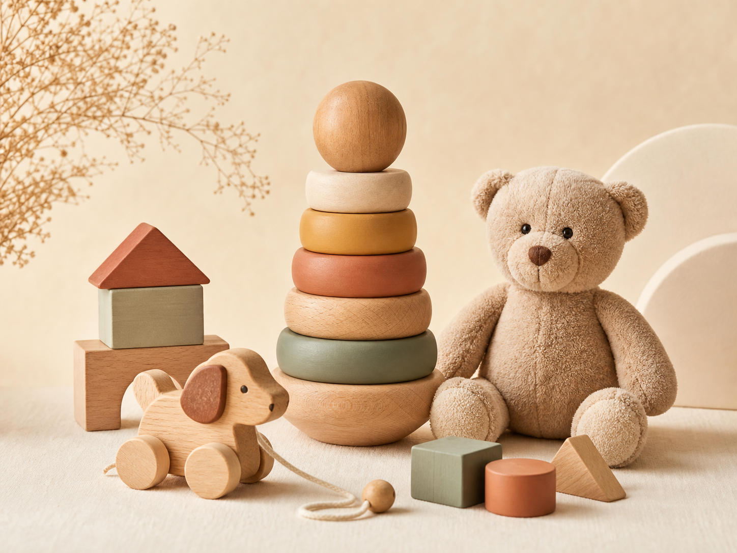 Wooden toys placeholder for woodland play set